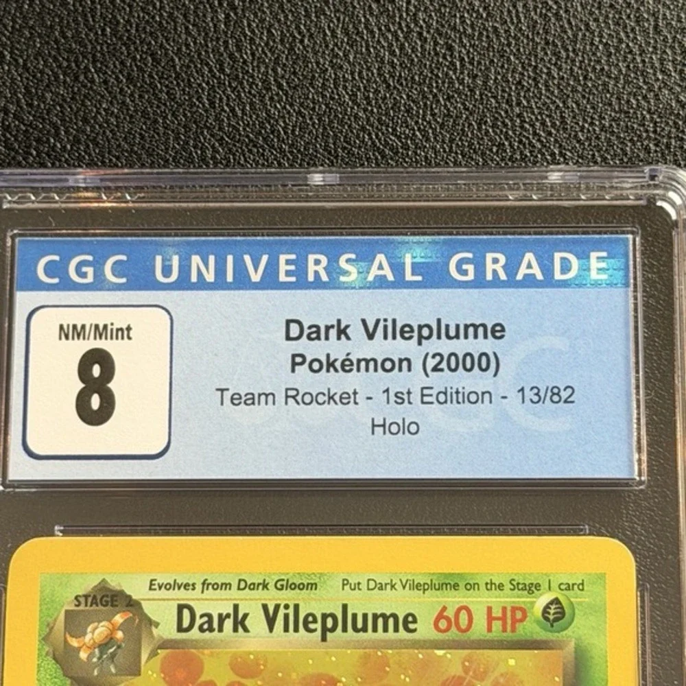 Pokémon Dark Vileplume 1st Ed. Holo 13/82 CGC 8 TCG 2000 Team Rocket WotC Vtg